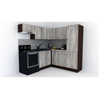 Bucatarie de Colt GENA NEW 10 DR. 190-200, Fara Corp de Cuptor, Wenge / Decor K084